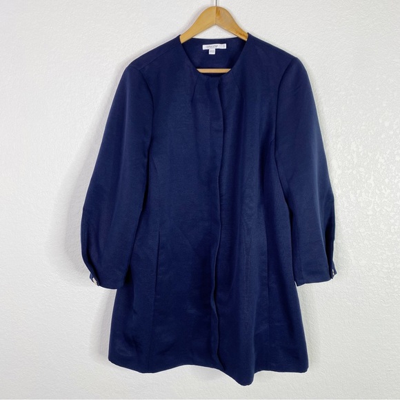 Chicos Navy Blue Faille Topper Jacket Top
